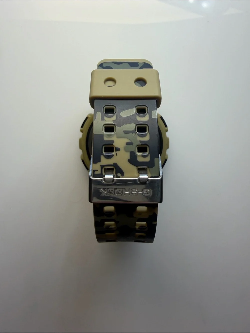 G-Shock Camouflage Black & Tan Analog-Digital Watch with Gold Accents